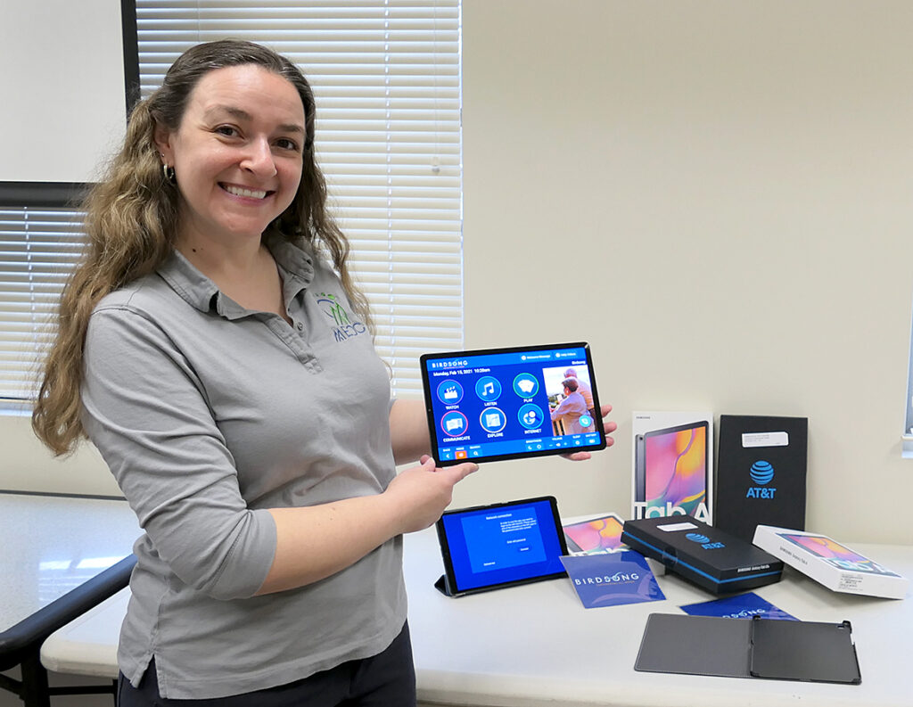 MEOC AmeriCorps Seniors Director Brandi Barnette with new tablets